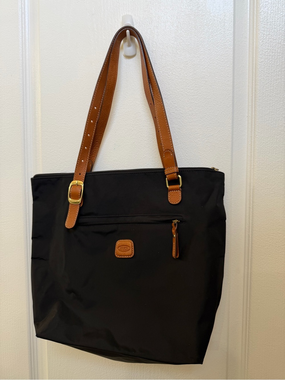 Brics black nylon shopper tote bag